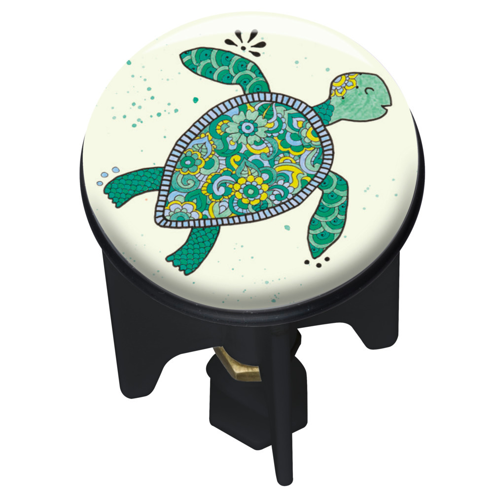 Bonde de lavabo Pluggy, Noir "Turtle"  Bouchon de lavabo réglable en hauteur