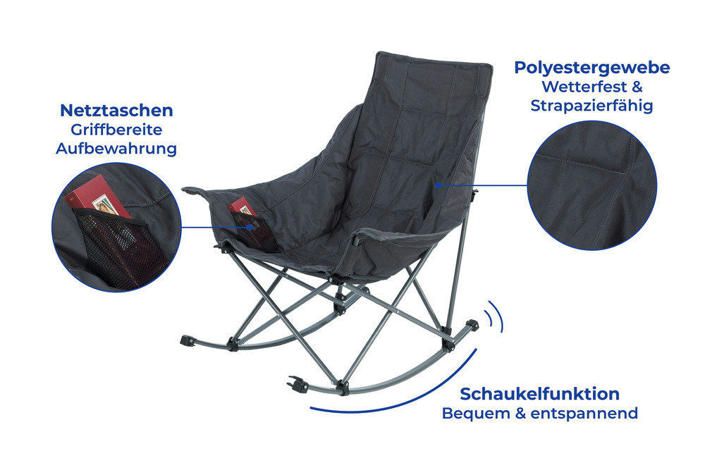 Fauteuil à bascule pliant  charge max. 120 kg