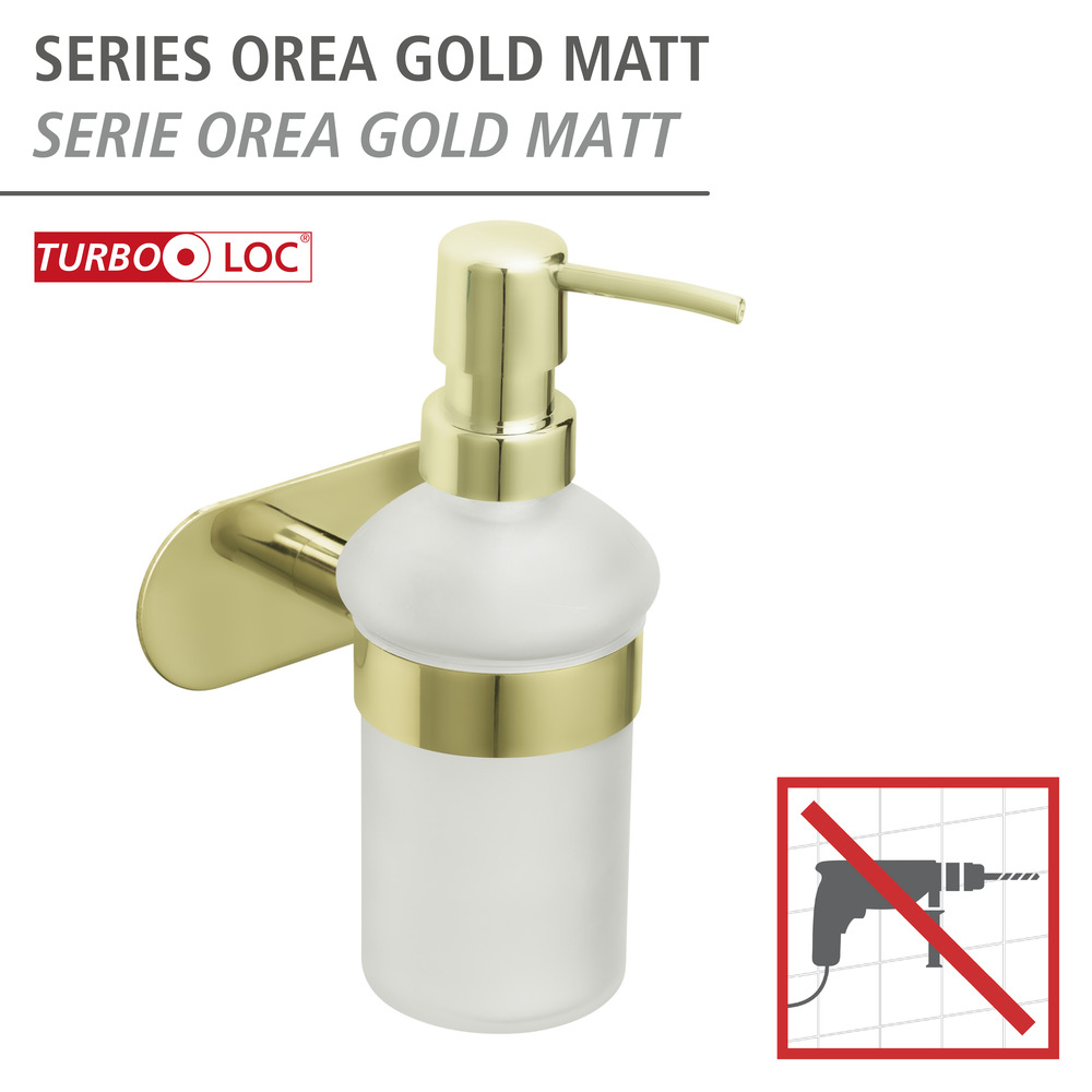 Distributeur de savon Turbo-Loc® Orea or mat  Fixation sans perçage