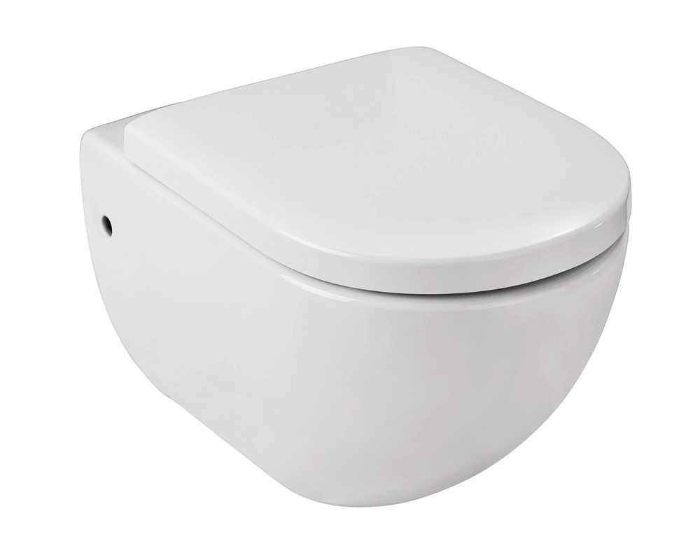 Abattant WC avec frein de chute Exclusive Nr. 1, convient pour Villeroy & Boch Subway, fixation inox, duroplastique,  37,5 x 46 cm, blanc  Duroplast antibactérien, avec frein de chute