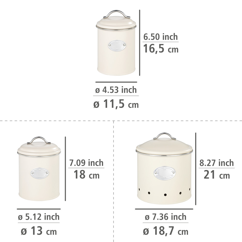 Boîtes de rangement Nero Beige, 3 pièces  Boîtes au design rétro