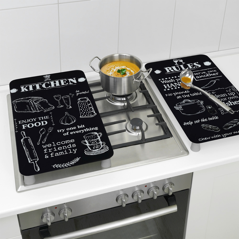 Couvercle Univ. 2pcs KITCHEN RULES  pour tous les types de cuisinières