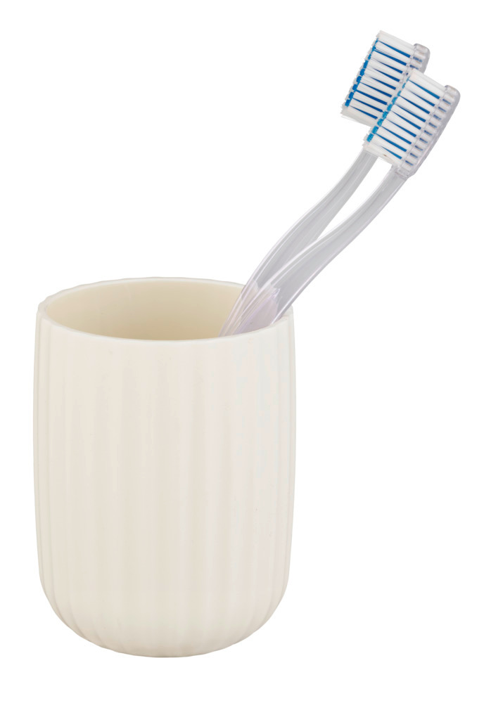 Gobelet brosse à dent Agropoli blanc crème  avec brosse WC incluse