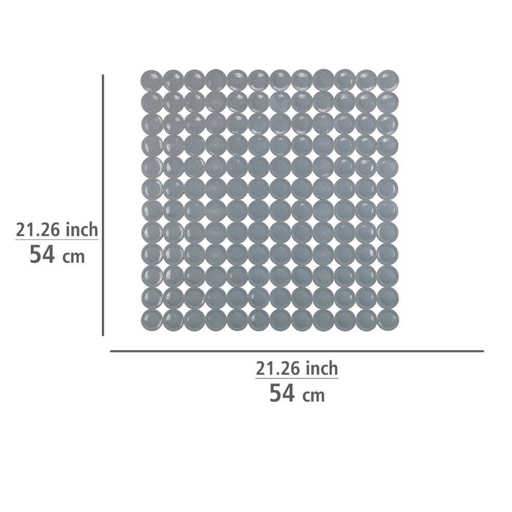 Tapis de douche antidérapant, 54x54 cm, Belem gris  antidérapant