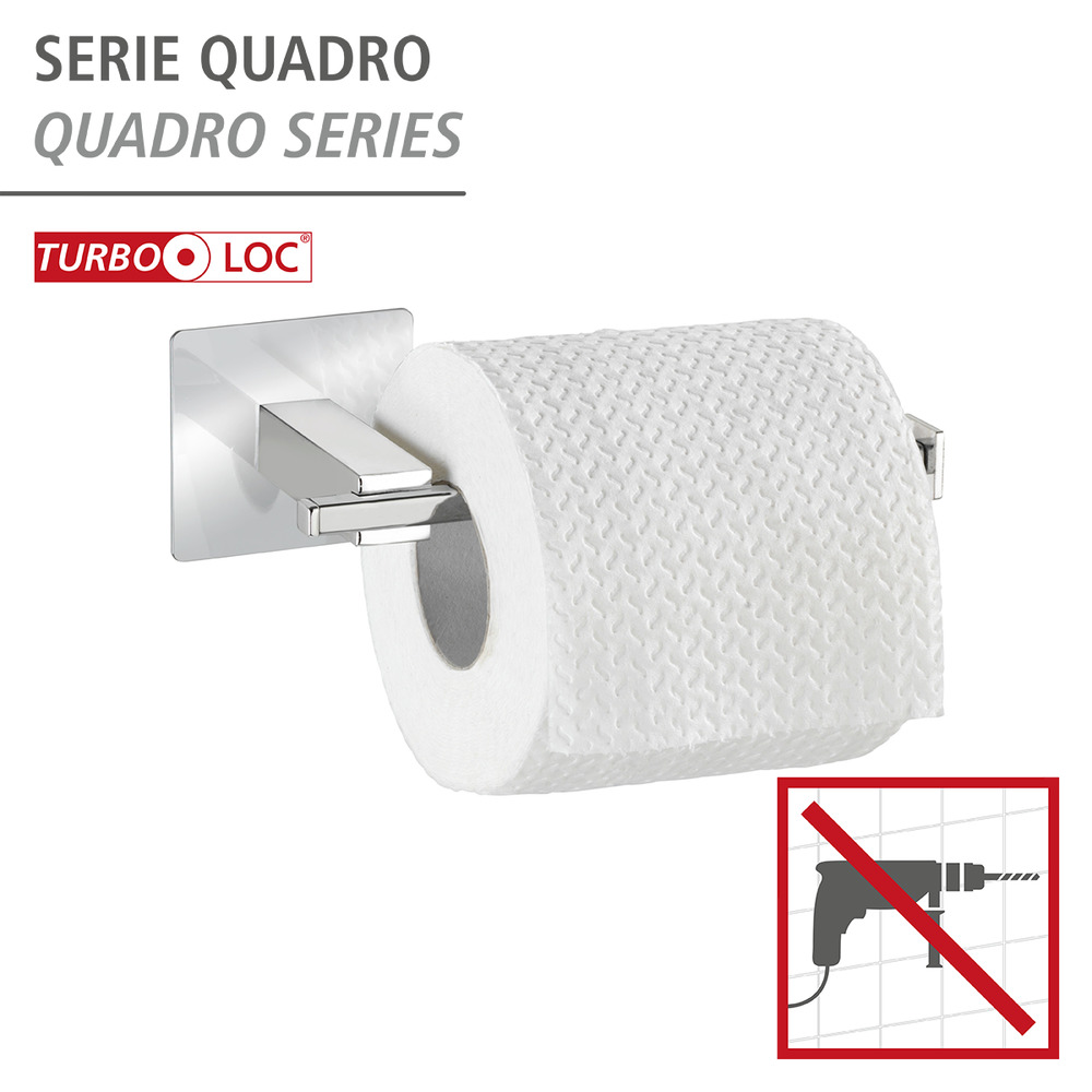 Turbo-Loc® dérouleur de papier WC Quadro  acier inox, fixer sans percer