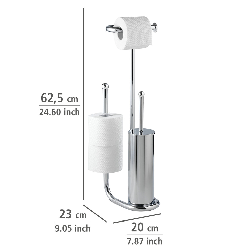 Combiné WC Universalo Chrome  avec porte-rouleaux de papier hygiénique de rechange