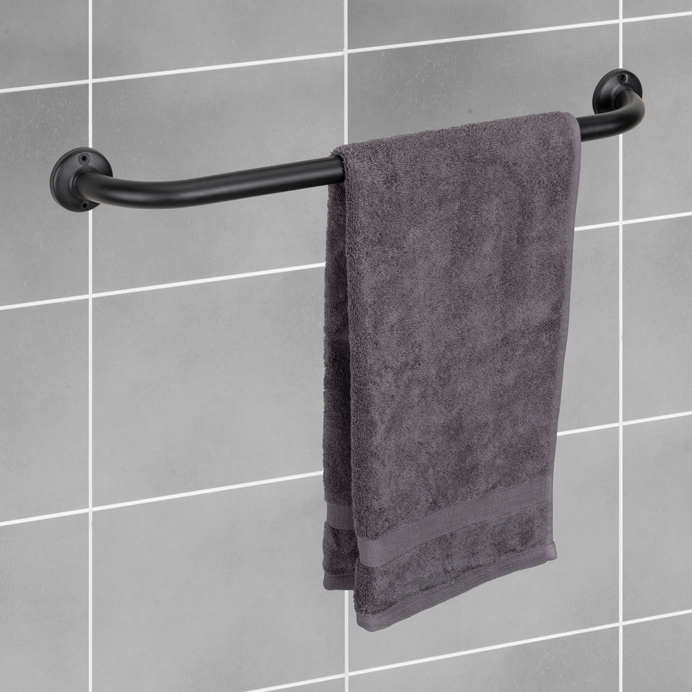 Barre de drap de bain Basic Black 60 cm  en acier inoxydable