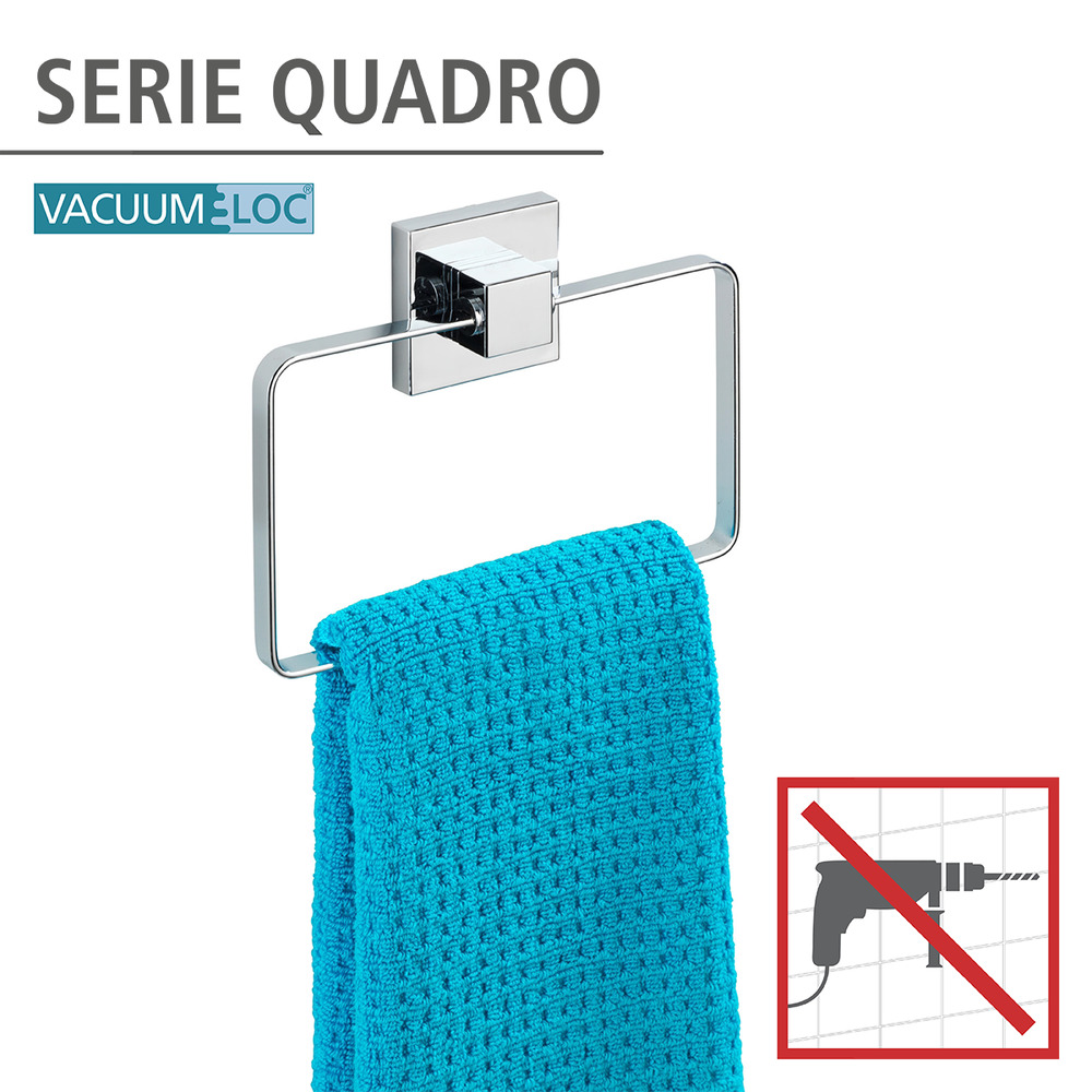 Vacuum-Loc® anneau porte-serviettes en acier inox Quadro  fixer sans percer