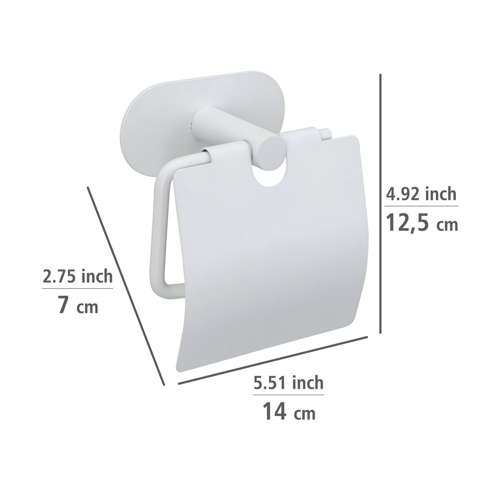 Turbo-Loc® Distributeur de papier toilette avec couvercle Orea White matt  en acier inoxydable