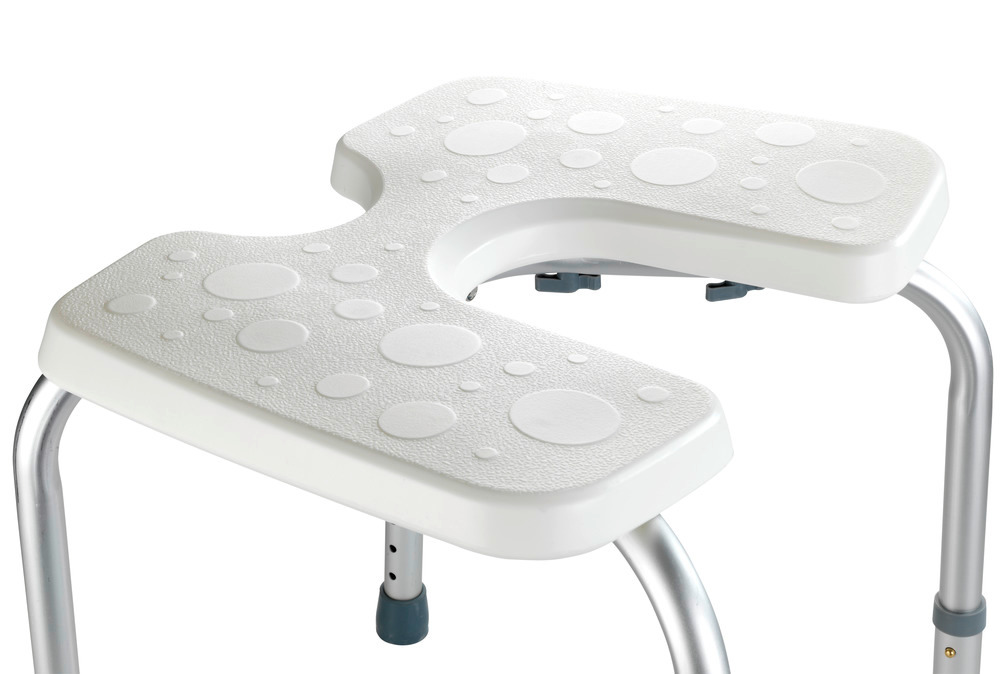 Tabouret de douche hygiénique Secura  réglable en hauteur, capacité de charge 120 kg