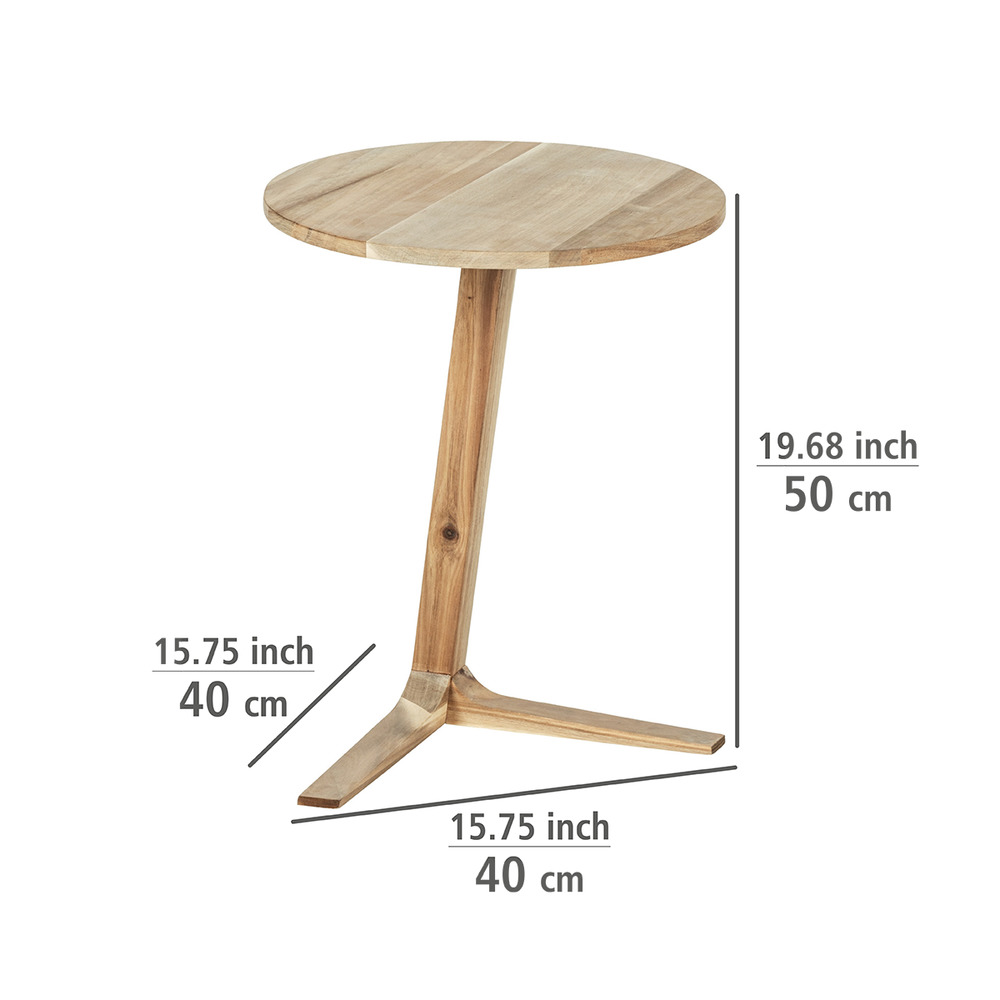 Table de nuit bois, bout de canapé bois, Bois Acacia FSC, Acina, ø40cmxH50cm  Table de nuit bois, bout de canapé bois