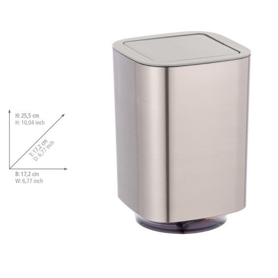 Poubelle à couvercle oscillant Auron Chrome  5,5 l