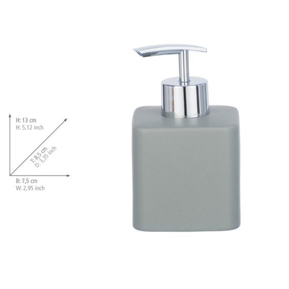 Distributeur de savon Hexa gris  céramique, 290 ml