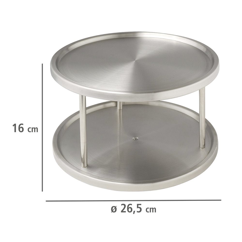 Plateau tournant Duo  acier inox