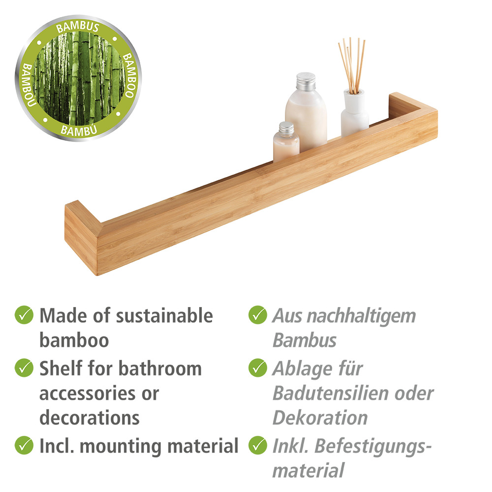 Etagere Salle de bain bambou, L60 cm, Bambusa  Etagère Salle de bain bois