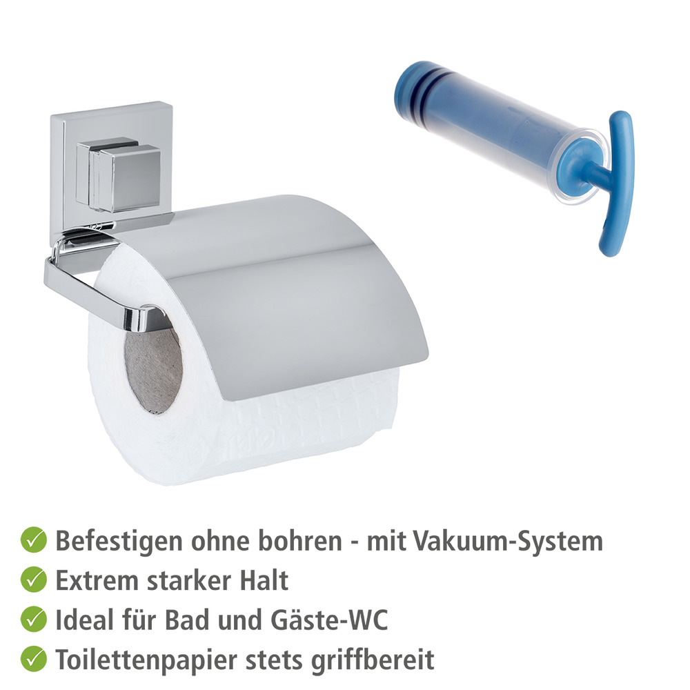 Vacuum-Loc® dérouleur de papier WC avec couvercle en acier inox Quadro  fixer sans percer