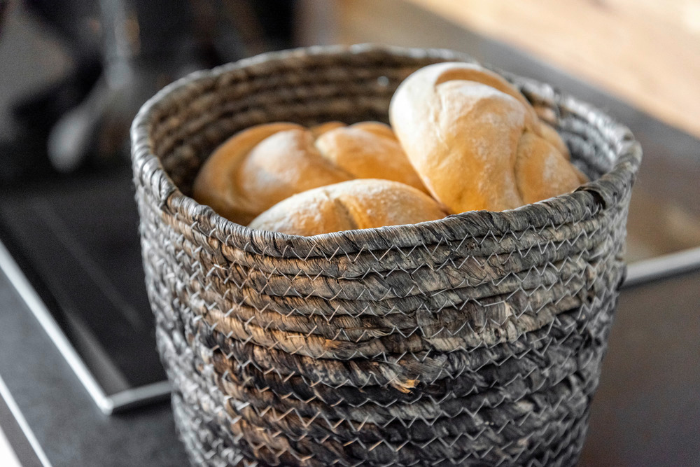 Panier de rangement Coppitella Bleu  en jonc de mer tressé