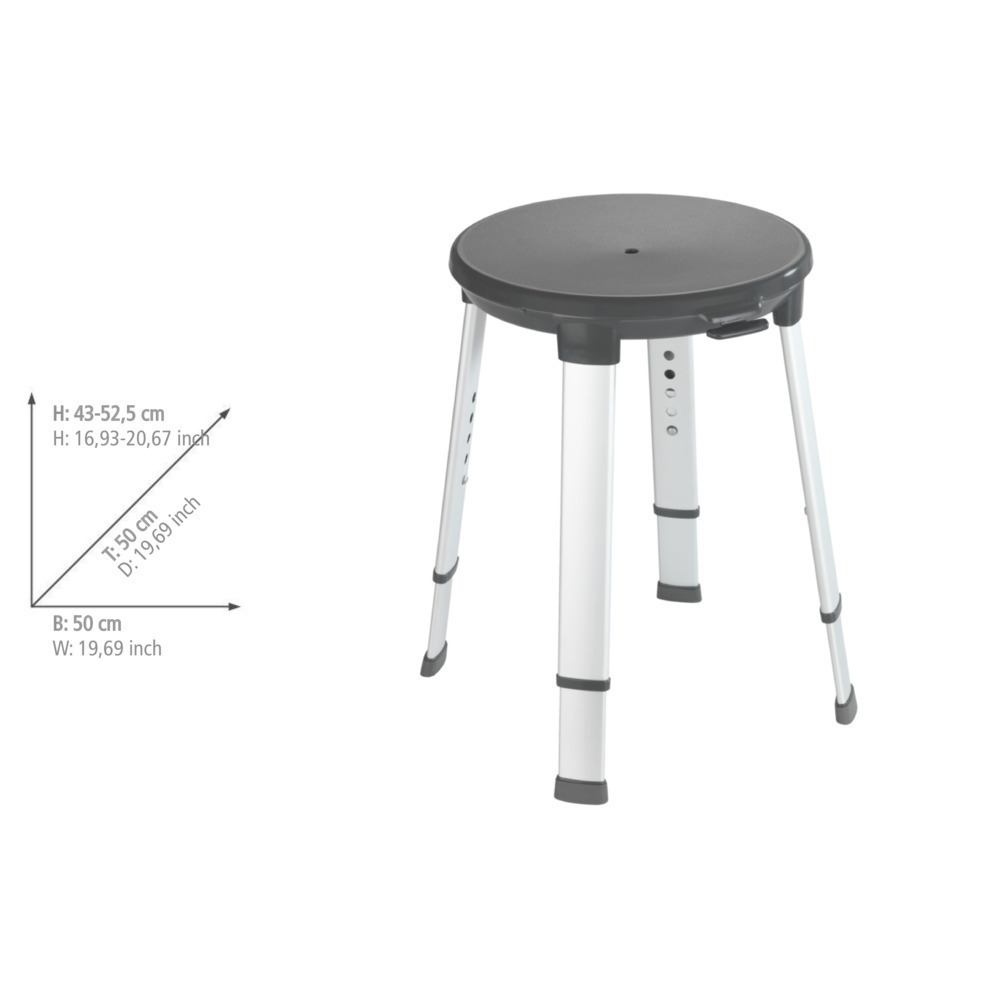 Tabouret de douche Secura Premium  130 kg capacité de charge