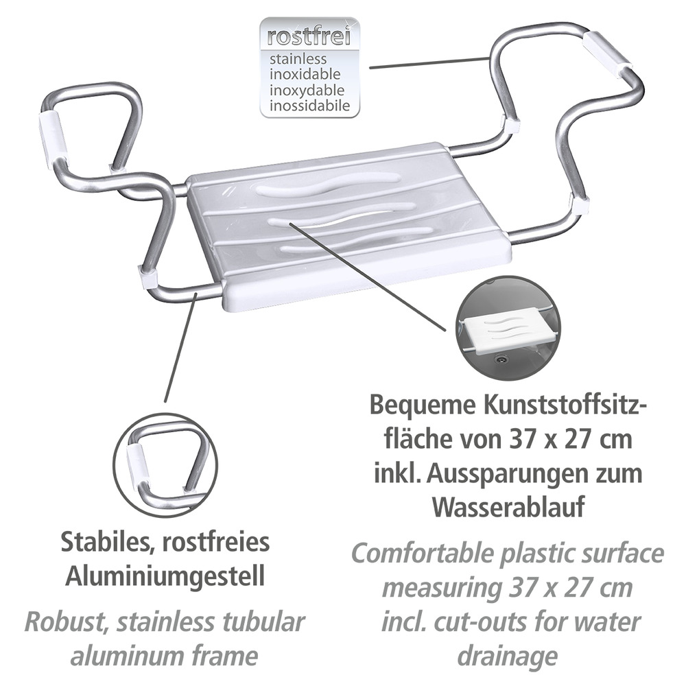 Siège de baignoire Secura  extensible, capacité de charge 150 kg