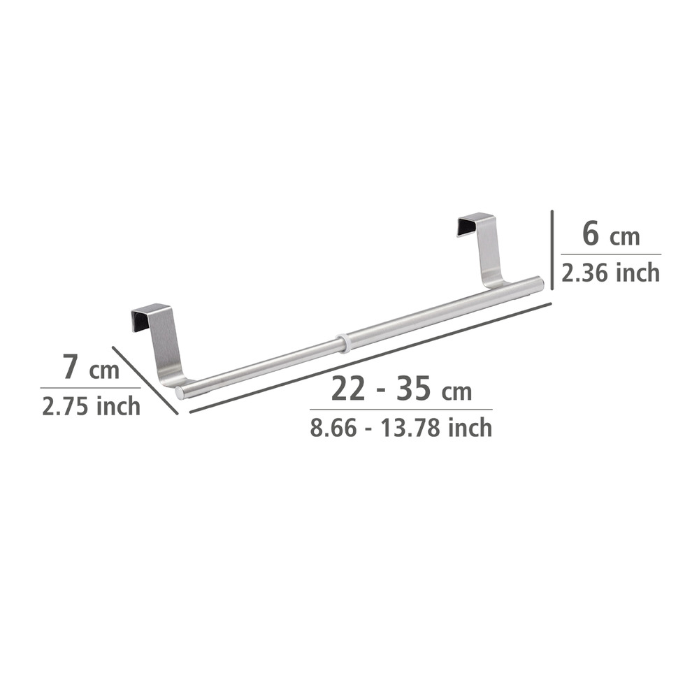 Porte-serviettes à suspendre télescopique  extensible, acier inox