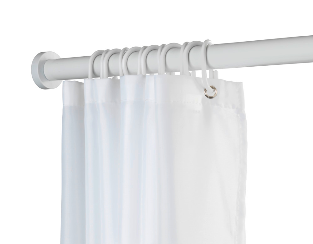 Barre de douche extensible, tringle rideau de douche 100% inox blanc, 110-185 cm  Tringle de douche extensible en aluminium inoxydable