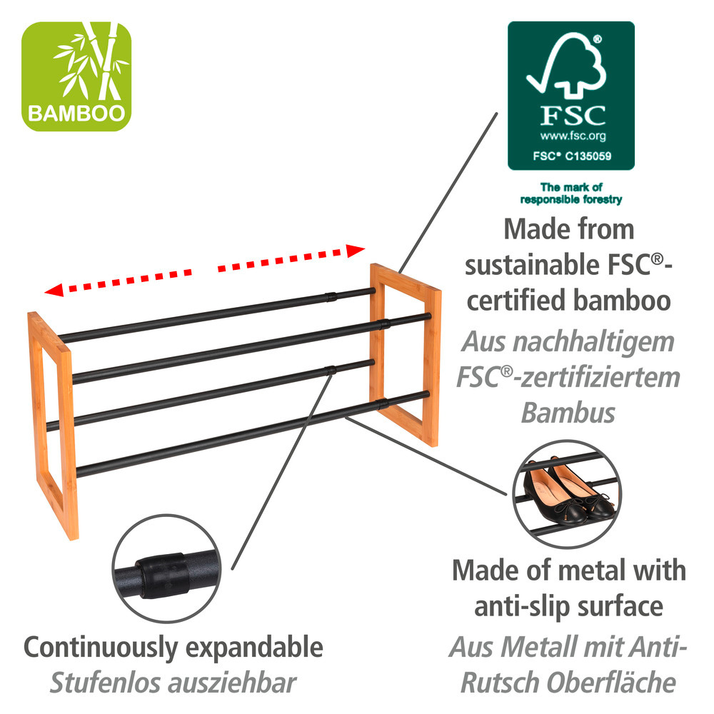 Étagère à chaussures Ecori  extensible et empilable