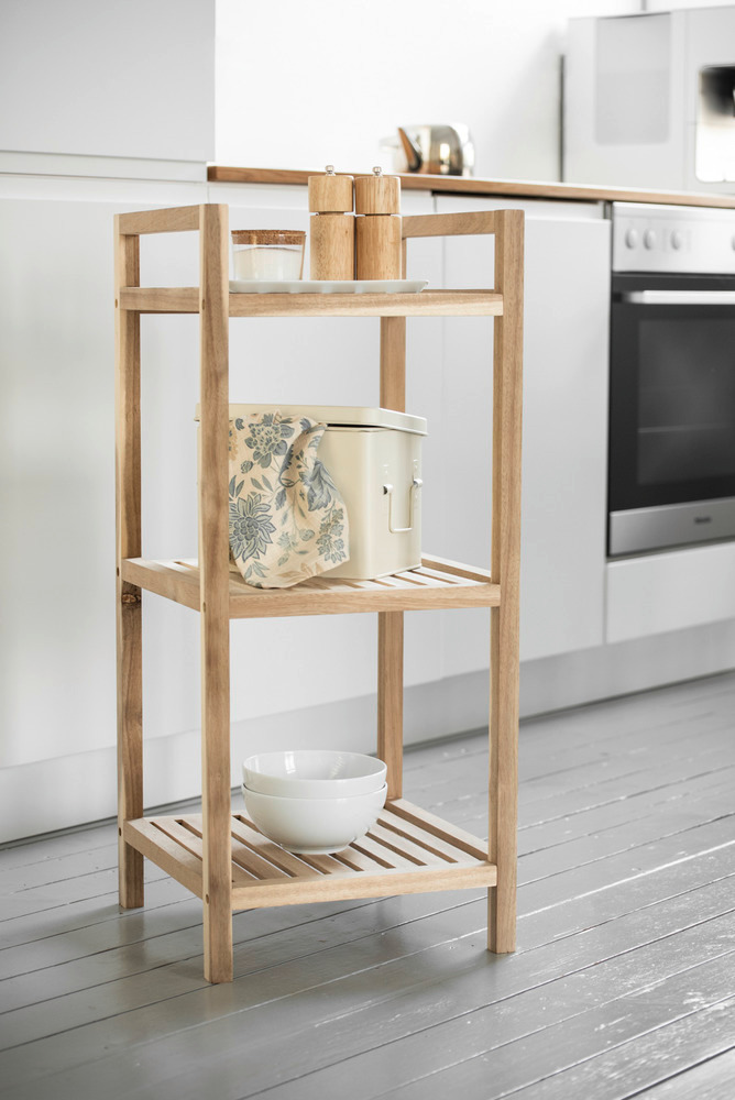 Etagère à poser 3 niveaux, bois FSC, Acina, 35x80x35 cm  Etagere 3 niveauxbois d'acacia