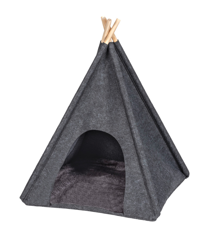 Tipi en feutre pour animaux de compagnie couleur anthracite  45 x 45 x 60 cm