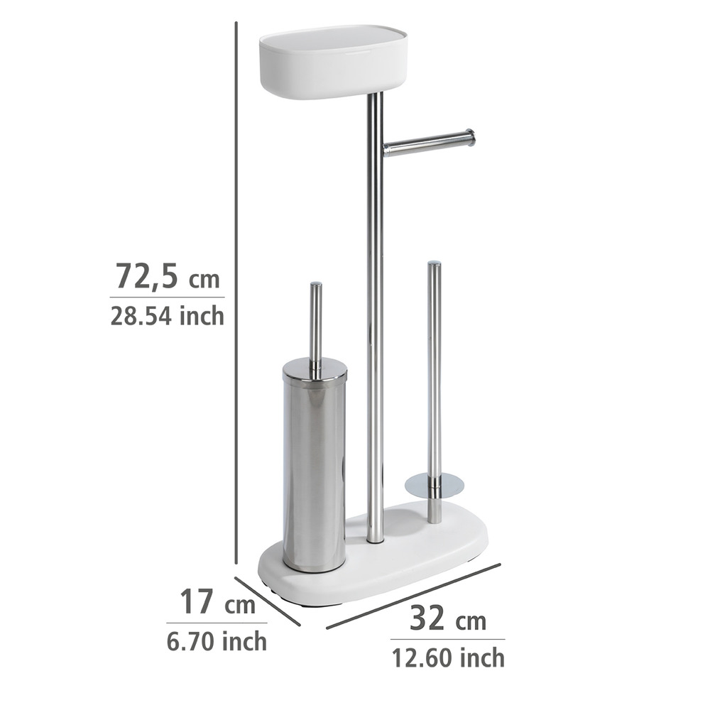 Combiné WC avec boîte de rangement Rivazza blanc  porte-brosse WC et dérouleur papier