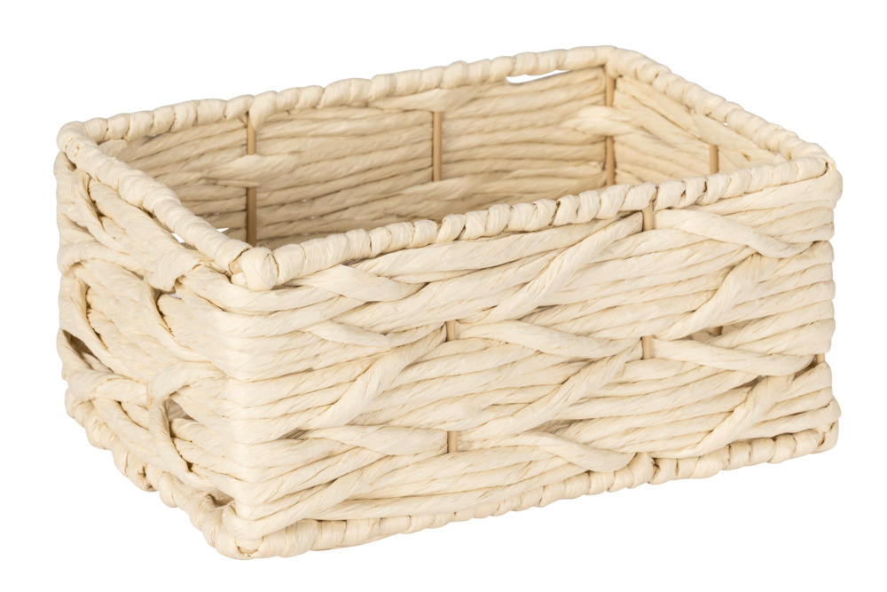 Boîte de rangement Vabriano Beige, petit  en papier tressé de qualité supérieure