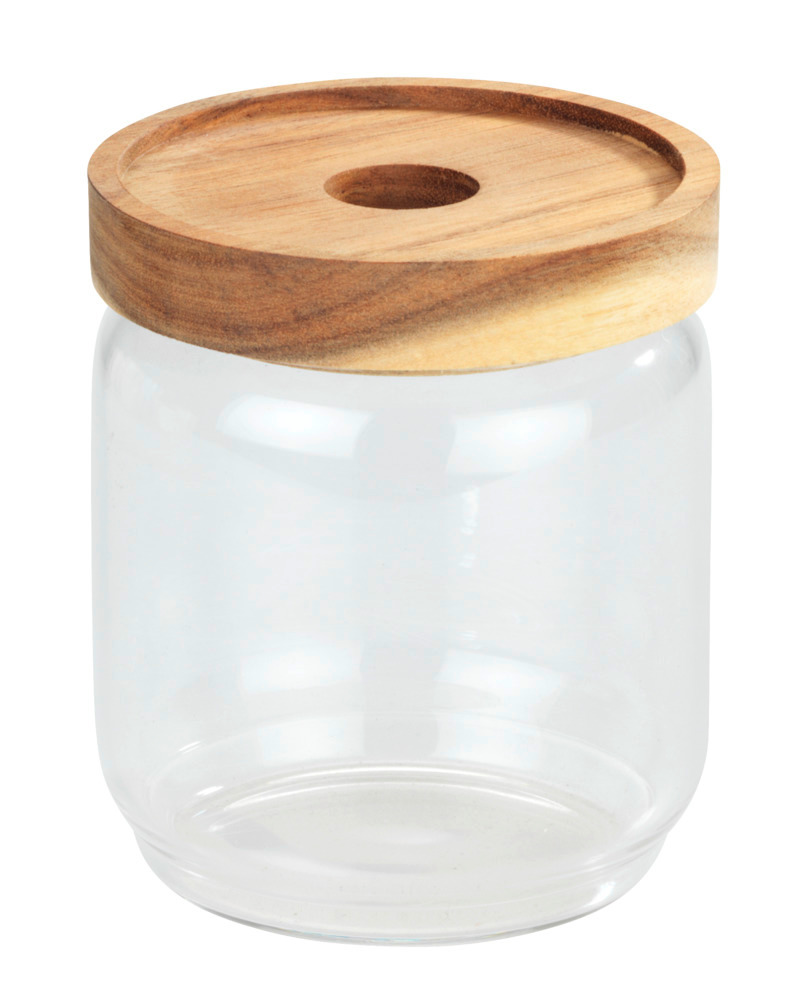 Boîte de conservation alimentaire Vido 0,45 litres  Boîte en verre avec couvercle en bois d'acacia