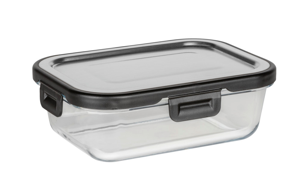 Boîte de rangement cuisine en verre Steel 0,6 litres  Couvercle en inox