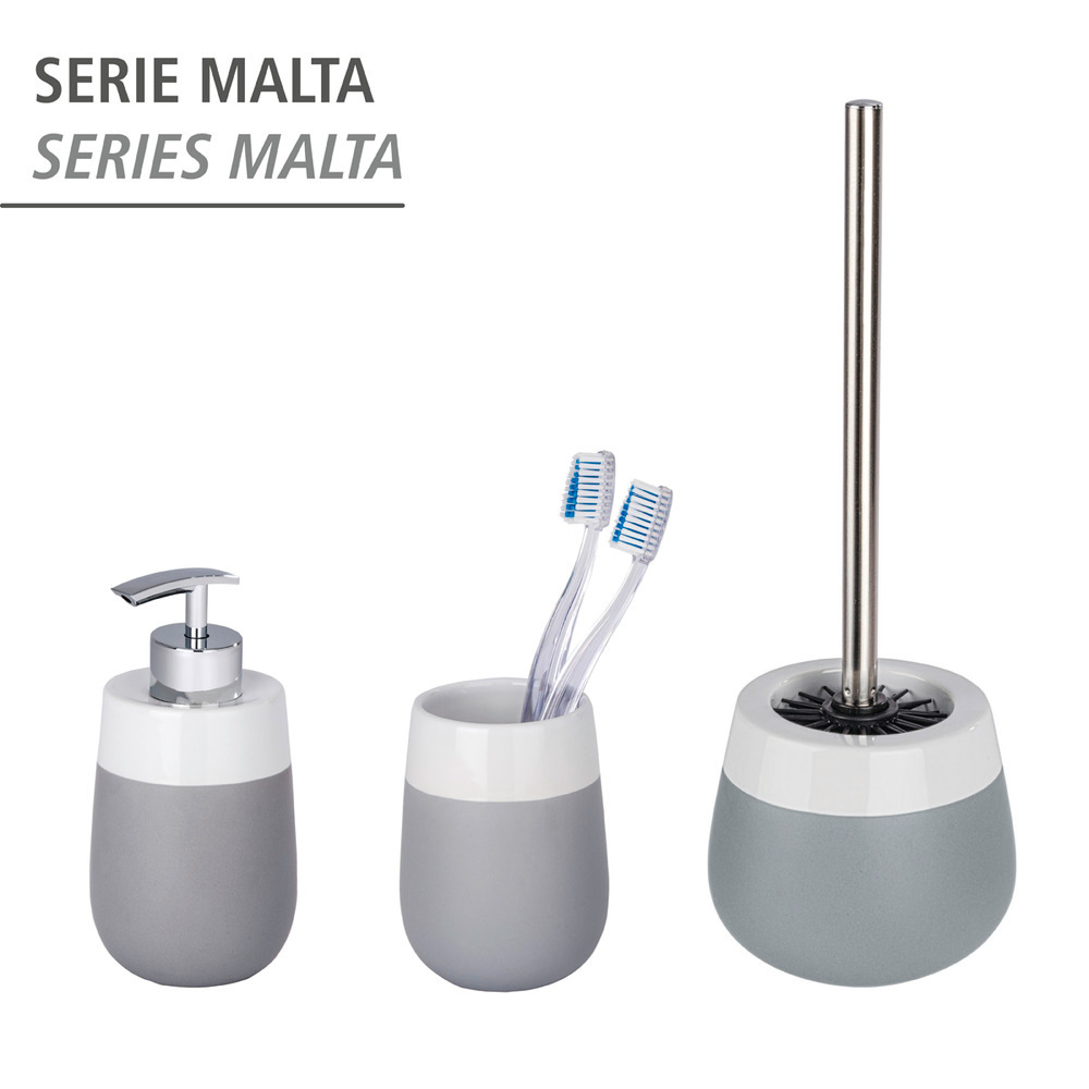 Brosse WC Malta gris/blanc  céramique