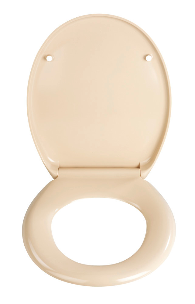 Abattant WC Premium Ottana beige Easy-Close  abaissement automatique, fixation Fix-Clip hygiénique en acier inox, antibactérien