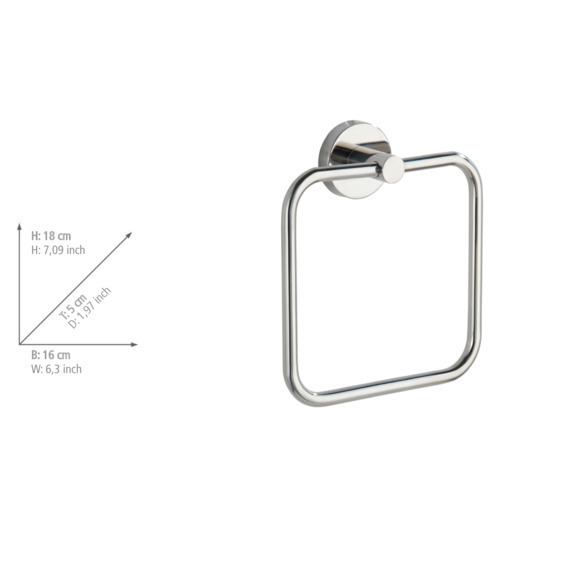 Anneau porte-serviettes Bosio Shine  Acier inox, brillant