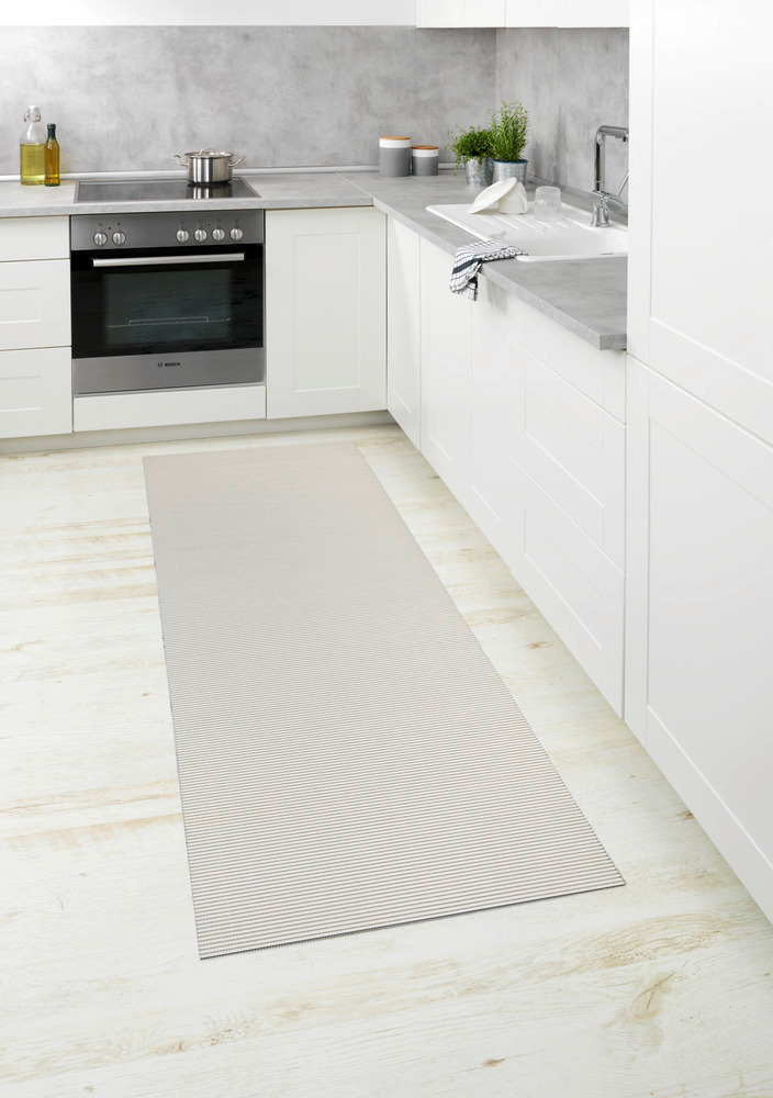 Tapis de bain en mousse souple, 65x200 cm, Uni beige  usage dans toute la maison, antidérapant