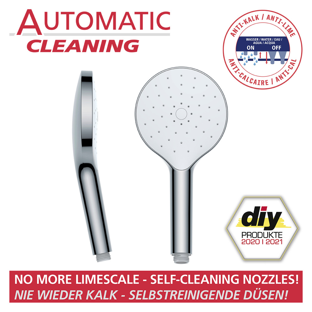 Pomme de douche Automatic Cleaning chrome  avec système de nettoyage automatique