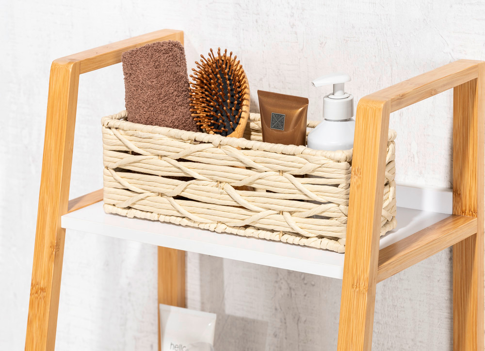 Boîte de rangement Vabriano Beige  en papier tressé de qualité supérieure