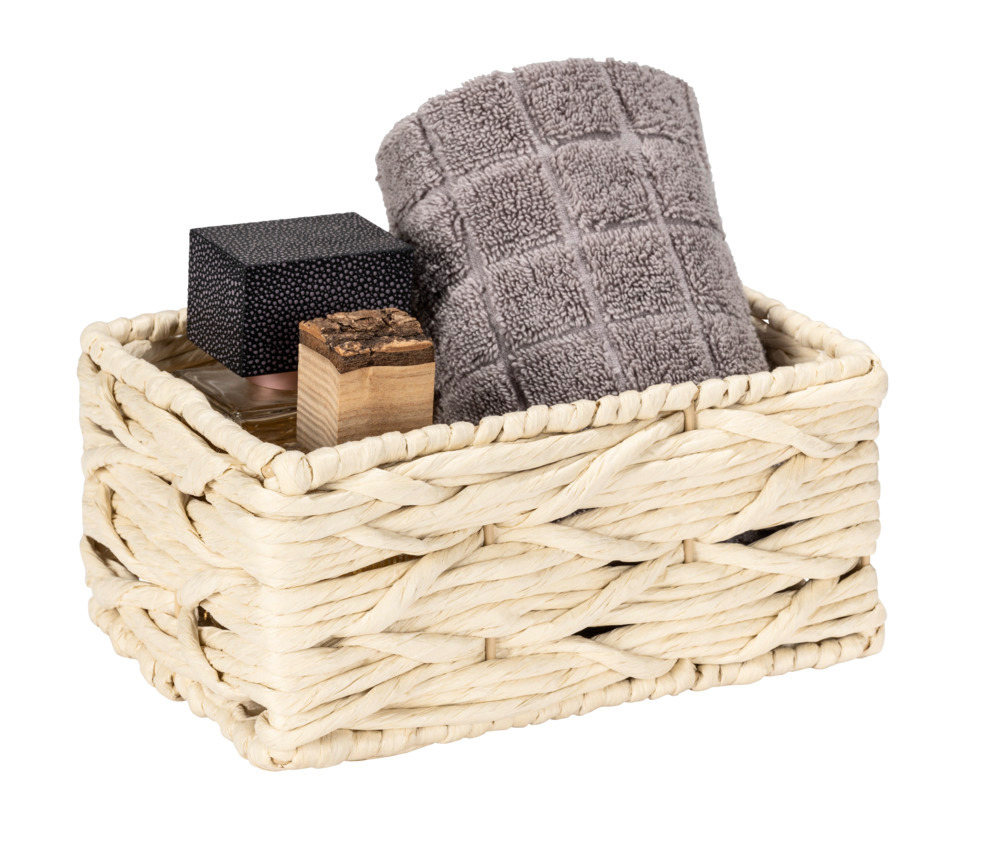 Boîte de rangement Vabriano Beige, petit  en papier tressé de qualité supérieure