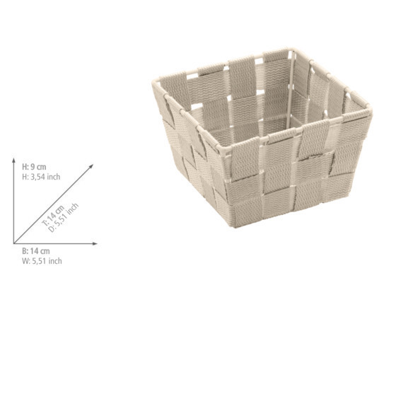 Panier de salle de bains Adria Mini, square beige  panier de bain