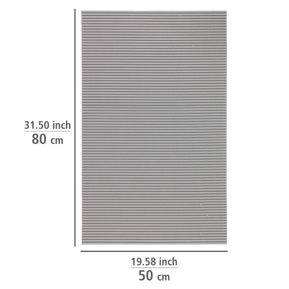 Tapis de bain en mousse souple, 50x80 cm, Uni gris  plastique antidérapant