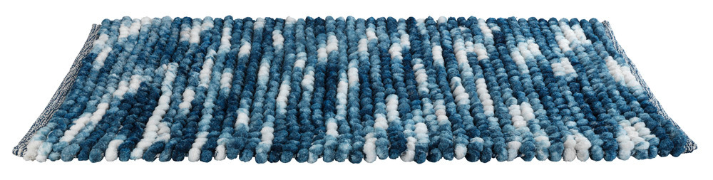 Tapis de bain Urdu bleu  coton et polyester, 60 x 90 cm