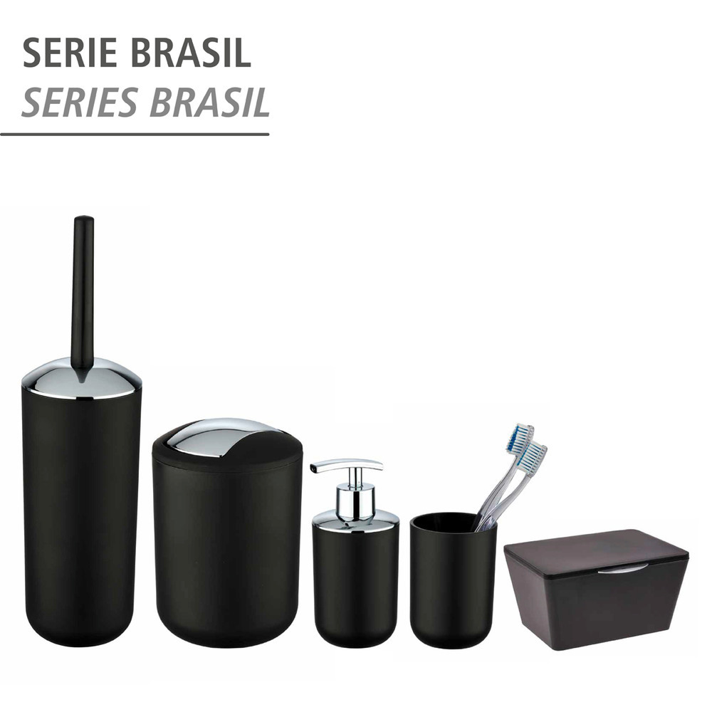 Poubelle à couvercle oscillant Brasil S noir  2 l