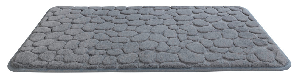 Tapis de bain Memory Foam Pebbles gris  polyester, 50 x 80 cm