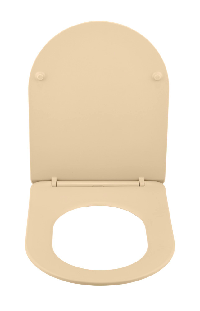 Siège WC Galati Beige mat  en plastique thermodurcissable, effet soft touch