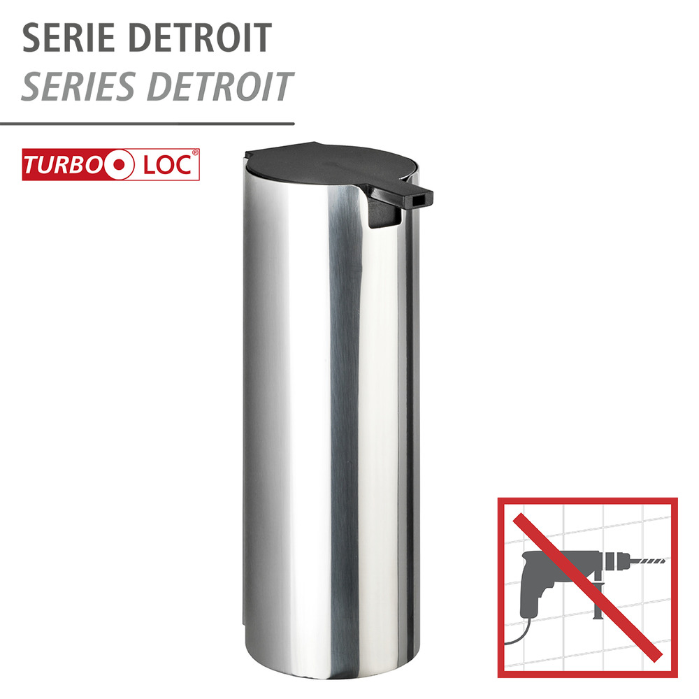 Turbo-Loc® distributeur de savon Detroit  acier inox, fixer sans percer