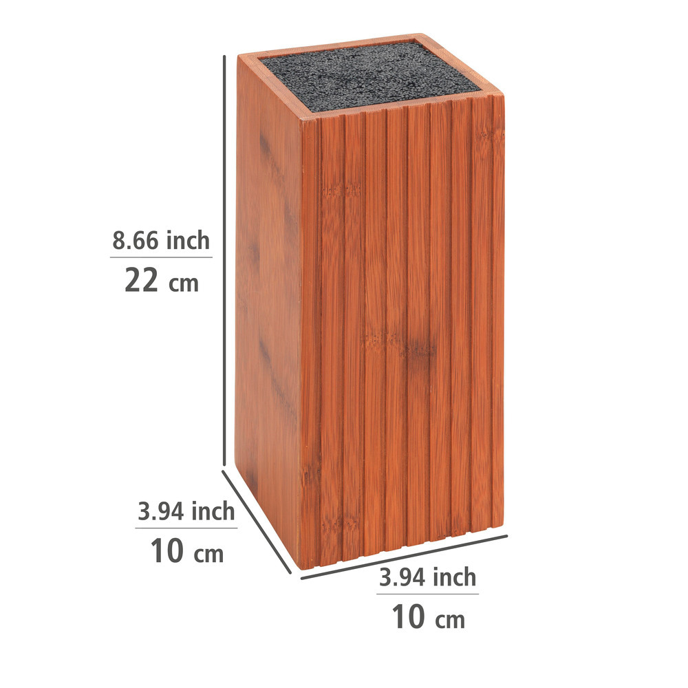 Bloc à couteaux avec insert à poils Mera  en bambou fumé