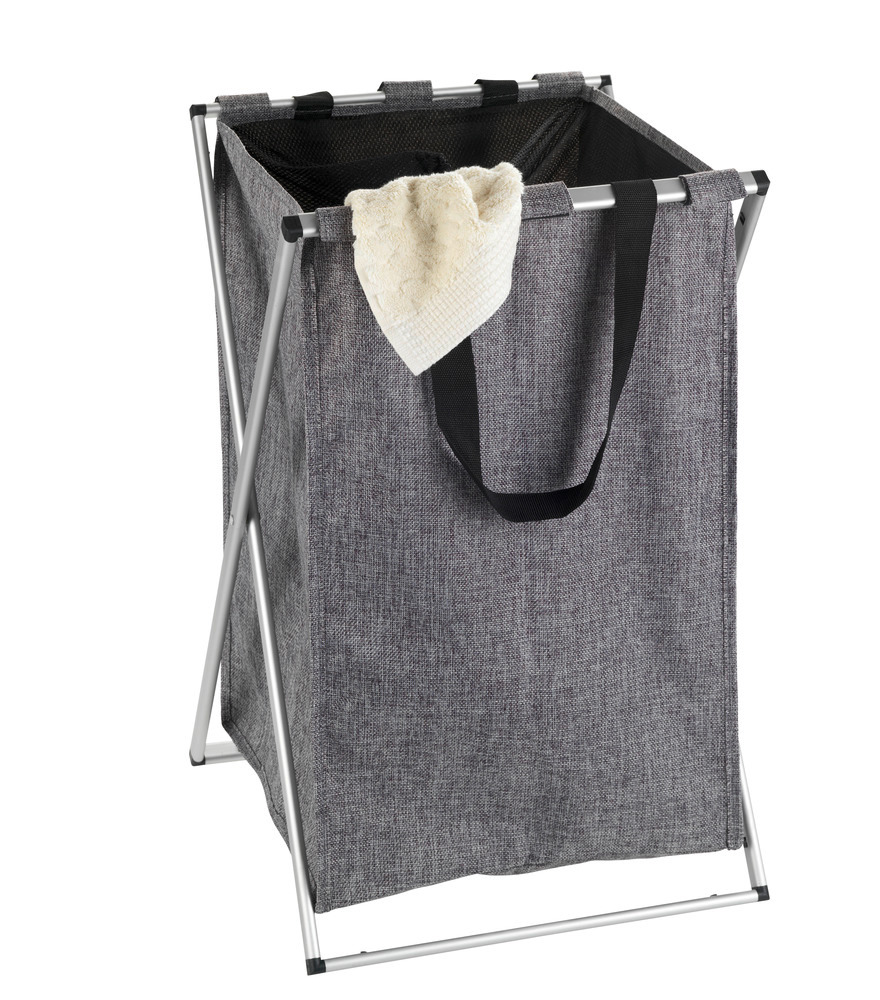 Panier à linge Uno gris chiné  Capacité : 52 litres