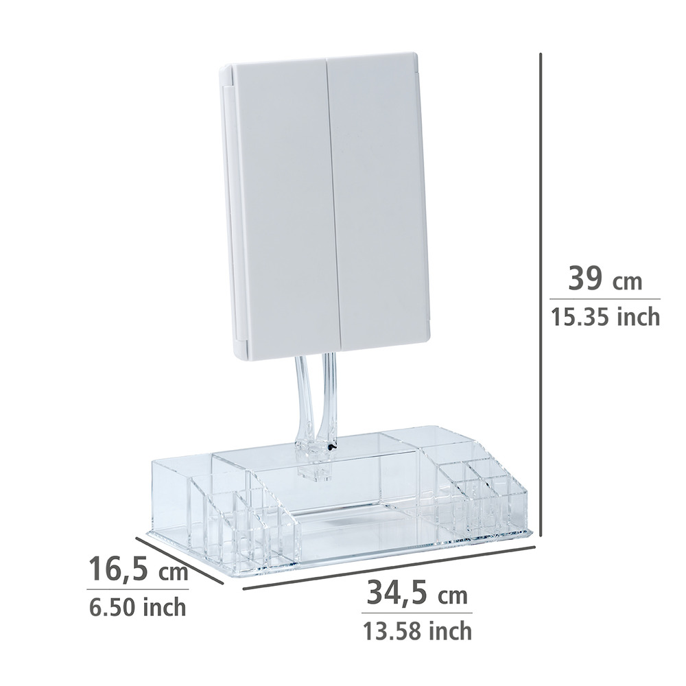 Miroir LED à poser avec organiseur Fanano  lumineux