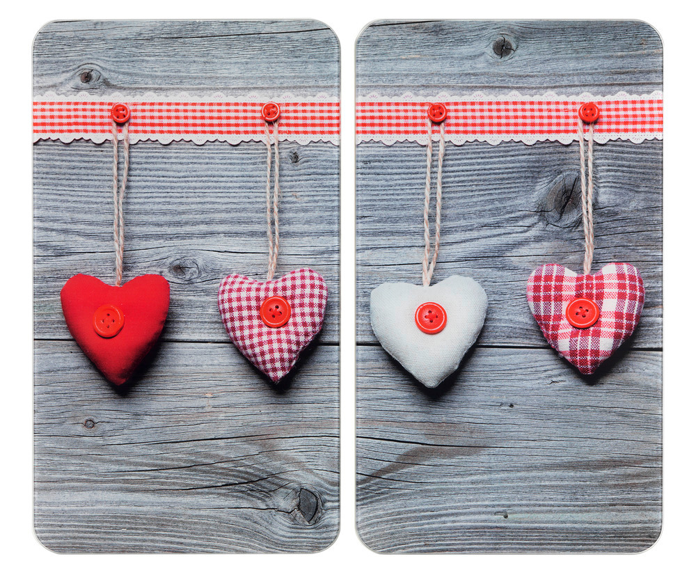 Plaque de Protection en Verre "Coeur"   pour tous les types de cuisinières